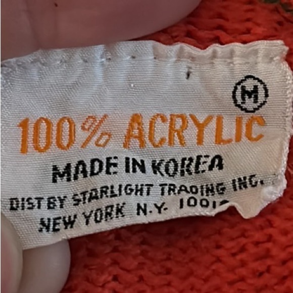 Vintage Starlight Trading Inc Rainbow Striped Button Cardigan 100% Acrylic Korea - Picture 14 of 14